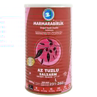 Marmarabirlik Hiper Az Tuzlu Siyah Zeytin 231-260 Ad/Kg 800G 
