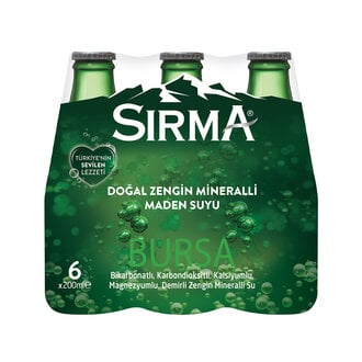 Sırma Doğal Maden Suyu 6x200 Ml Cam 