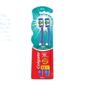 Colgate 360 Komple Ağız Temizliği Orta Diş Fırçası 1+1 