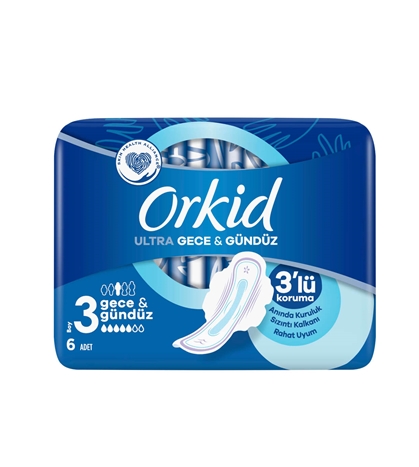 Orkid Ultra Extra Hijyenik Ped Gece Tekli Paket 6'lı 