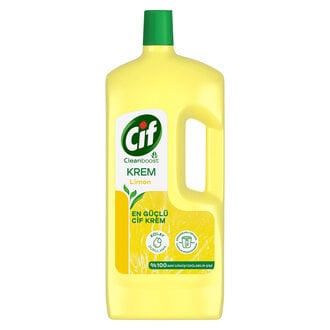 Cif Krem Yüzey Temizleyici Limon Kokulu Yağ ve Kireç Sökücü Leke Çıkarıcı 1500 ML 