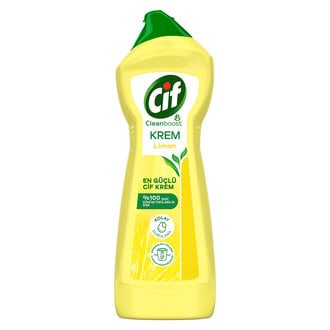 Cif Krem Yüzey Temizleyici Limon Kokulu Yağ ve Kireç Sökücü Leke Çıkarıcı 750 ML 